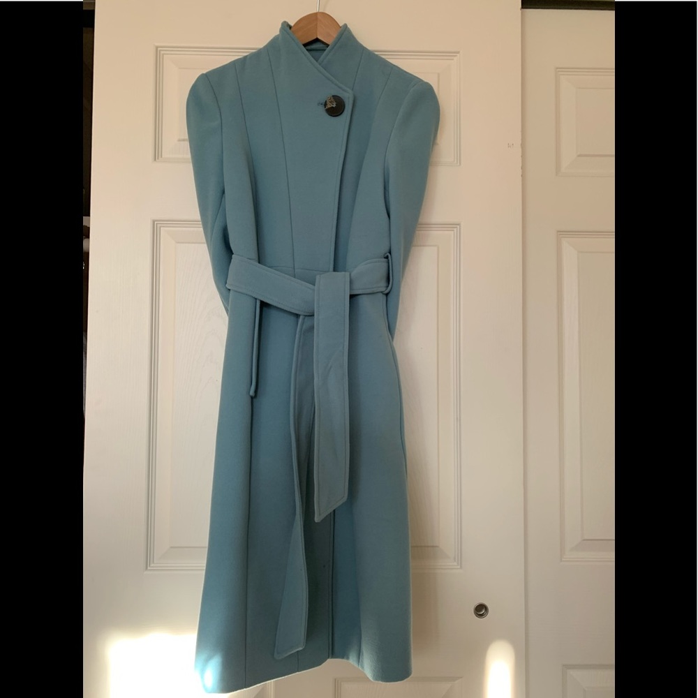 Baby Blue Long Coat with Belt